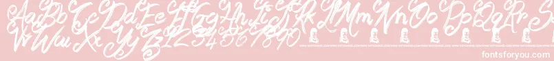 Booday-Schriftart – Weiße Schriften auf rosa Hintergrund