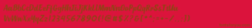 DephionSlantedLight Font – Brown Fonts on Red Background