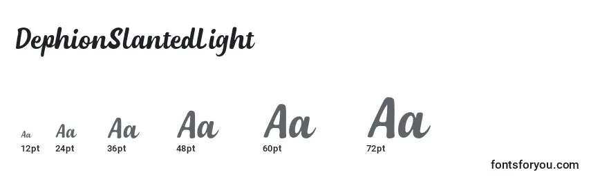 DephionSlantedLight Font Sizes