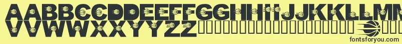 Czcionka LmsJustALittlePacersFan – czarne czcionki na żółtym tle