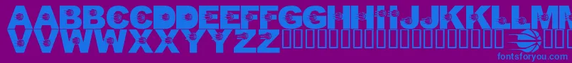 LmsJustALittlePacersFan Font – Blue Fonts on Purple Background