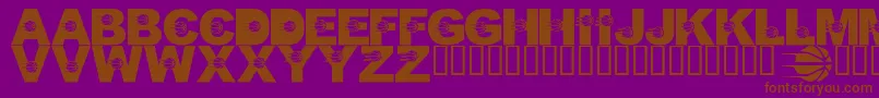Fonte LmsJustALittlePacersFan – fontes marrons em um fundo roxo