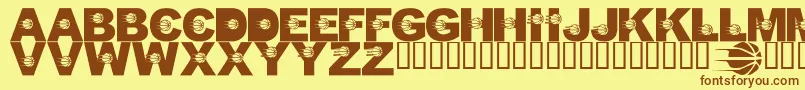 LmsJustALittlePacersFan Font – Brown Fonts on Yellow Background