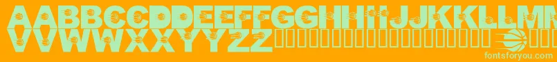 Czcionka LmsJustALittlePacersFan – zielone czcionki na pomarańczowym tle
