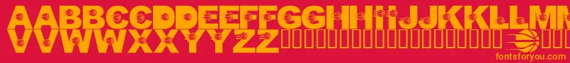 fuente LmsJustALittlePacersFan – Fuentes Naranjas Sobre Fondo Rojo