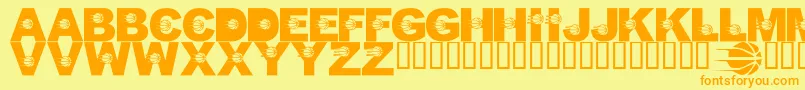 Czcionka LmsJustALittlePacersFan – pomarańczowe czcionki na żółtym tle
