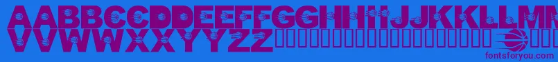 LmsJustALittlePacersFan Font – Purple Fonts on Blue Background
