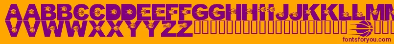Fonte LmsJustALittlePacersFan – fontes roxas em um fundo laranja