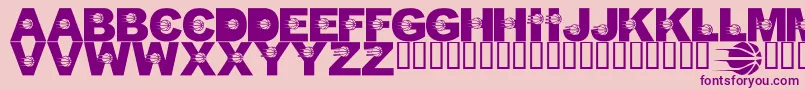 フォントLmsJustALittlePacersFan – ピンクの背景に紫のフォント
