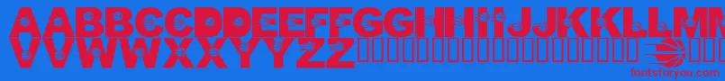 LmsJustALittlePacersFan Font – Red Fonts on Blue Background