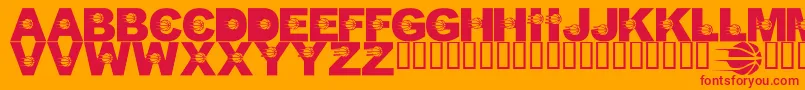 LmsJustALittlePacersFan Font – Red Fonts on Orange Background