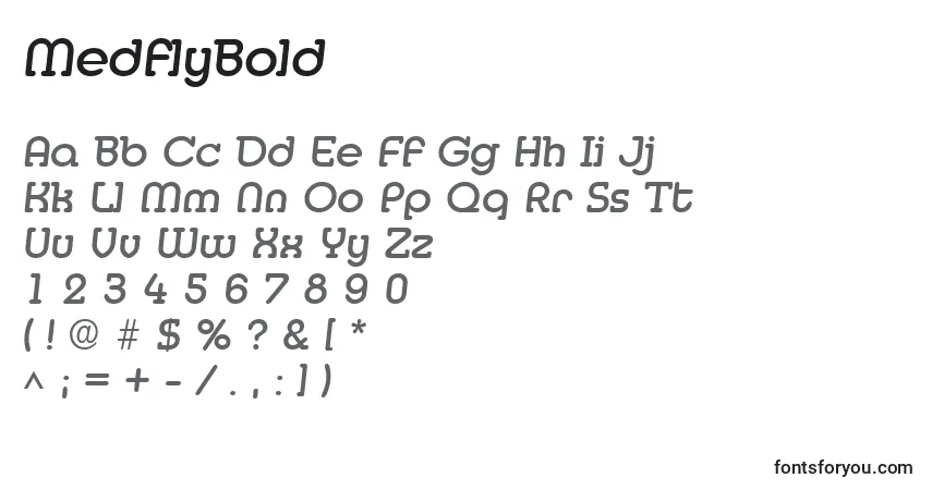 Schriftart MedflyBold – Alphabet, Zahlen, spezielle Symbole