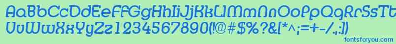 フォントMedflyBold – 青い文字は緑の背景です。