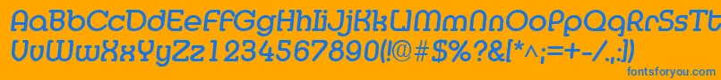 MedflyBold Font – Blue Fonts on Orange Background