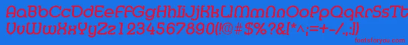 MedflyBold Font – Red Fonts on Blue Background