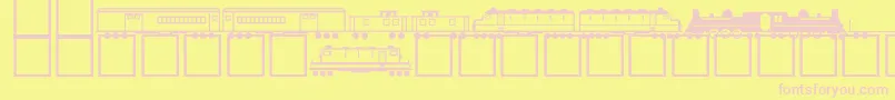 フォントNewPlain – ピンクのフォント、黄色の背景