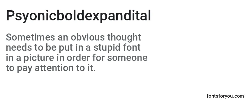 Psyonicboldexpandital Font