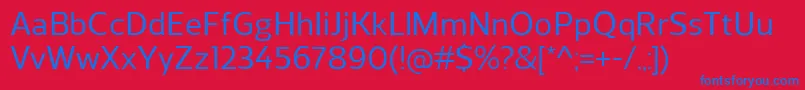 ReganMedium Font – Blue Fonts on Red Background