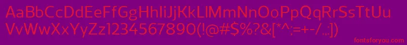 ReganMedium Font – Red Fonts on Purple Background