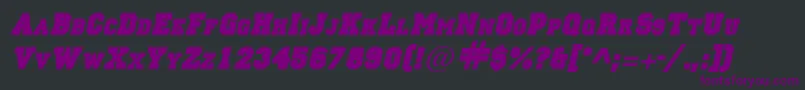 LettermansolidItalic Font – Purple Fonts on Black Background