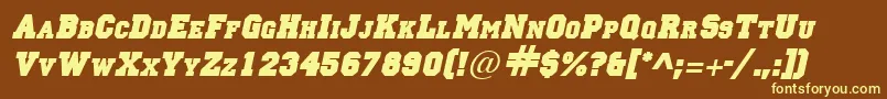 LettermansolidItalic Font – Yellow Fonts on Brown Background