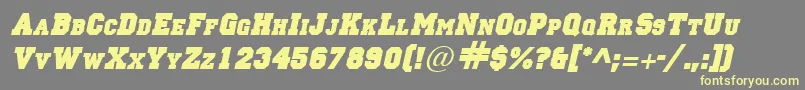 LettermansolidItalic Font – Yellow Fonts on Gray Background