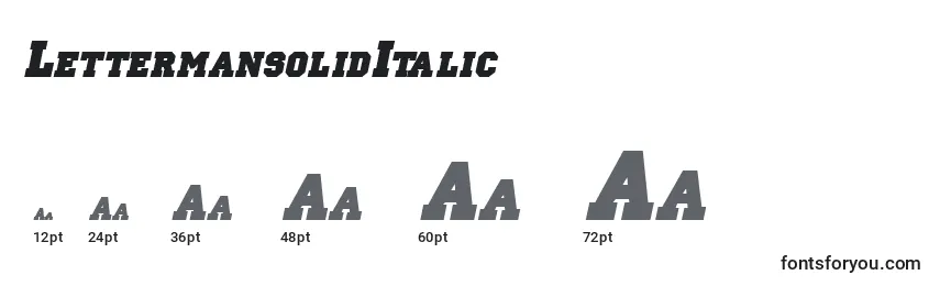 Размеры шрифта LettermansolidItalic