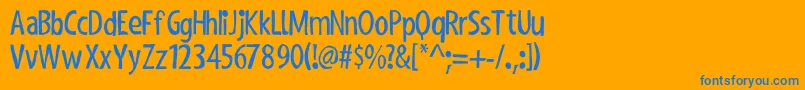 ShakyHandSomeComic Font – Blue Fonts on Orange Background