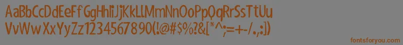 ShakyHandSomeComic Font – Brown Fonts on Gray Background