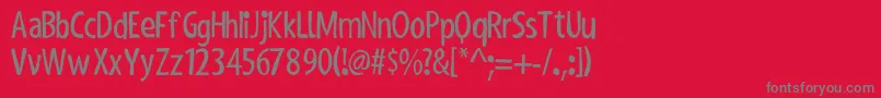 ShakyHandSomeComic Font – Gray Fonts on Red Background