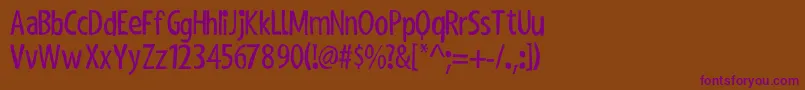 ShakyHandSomeComic Font – Purple Fonts on Brown Background