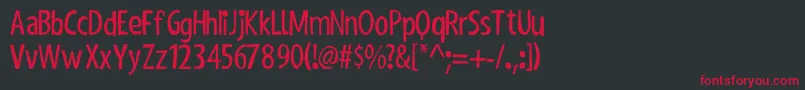 ShakyHandSomeComic Font – Red Fonts on Black Background