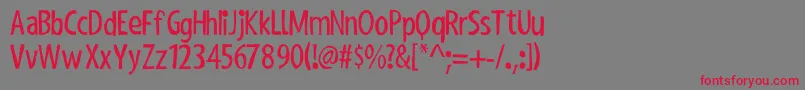 ShakyHandSomeComic Font – Red Fonts on Gray Background