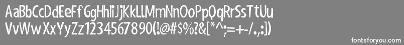 ShakyHandSomeComic Font – White Fonts on Gray Background