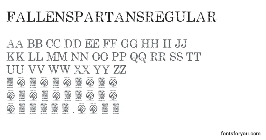 A fonte FallenspartansRegular (18038) – alfabeto, números, caracteres especiais