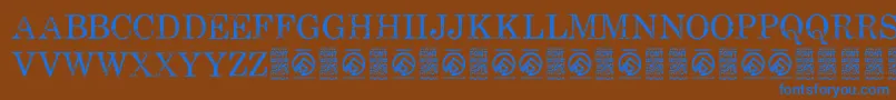 フォントFallenspartansRegular – 茶色の背景に青い文字