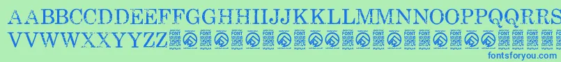 FallenspartansRegular Font – Blue Fonts on Green Background