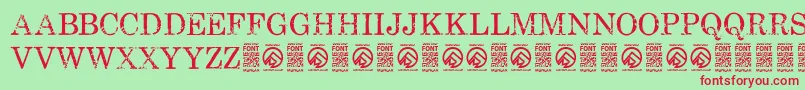 FallenspartansRegular Font – Red Fonts on Green Background