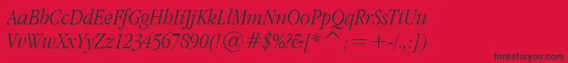 fuente Applegaramond Lightitalic – Fuentes Negras Sobre Fondo Rojo