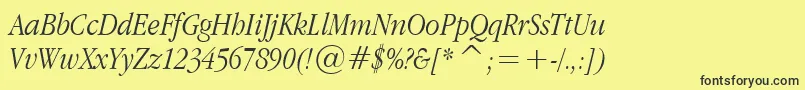 Шрифт Applegaramond Lightitalic – чёрные шрифты на жёлтом фоне