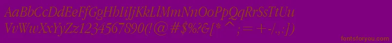fuente Applegaramond Lightitalic – Fuentes Marrones Sobre Fondo Morado