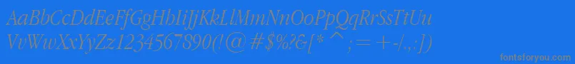 Fonte Applegaramond Lightitalic – fontes cinzas em um fundo azul