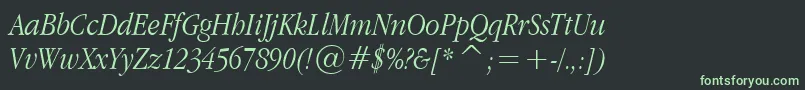Applegaramond Lightitalic-Schriftart – Grüne Schriften auf schwarzem Hintergrund