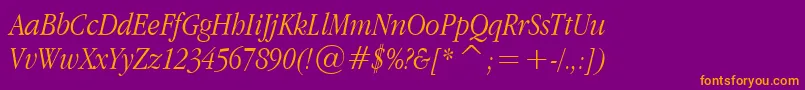 fuente Applegaramond Lightitalic – Fuentes Naranjas Sobre Fondo Morado