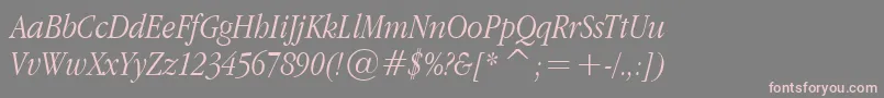 Fonte Applegaramond Lightitalic – fontes rosa em um fundo cinza