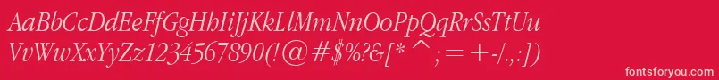 Applegaramond Lightitalic Font – Pink Fonts on Red Background
