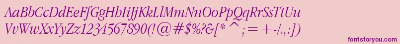 Police Applegaramond Lightitalic – polices violettes sur fond rose