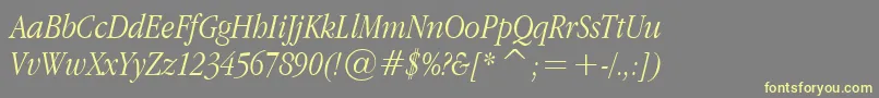 Шрифт Applegaramond Lightitalic – жёлтые шрифты на сером фоне