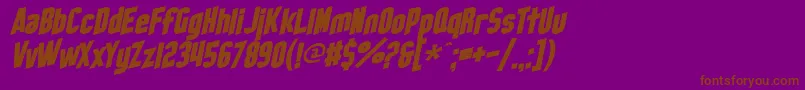 SfObliquities Font – Brown Fonts on Purple Background