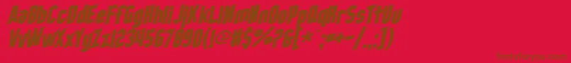 SfObliquities Font – Brown Fonts on Red Background